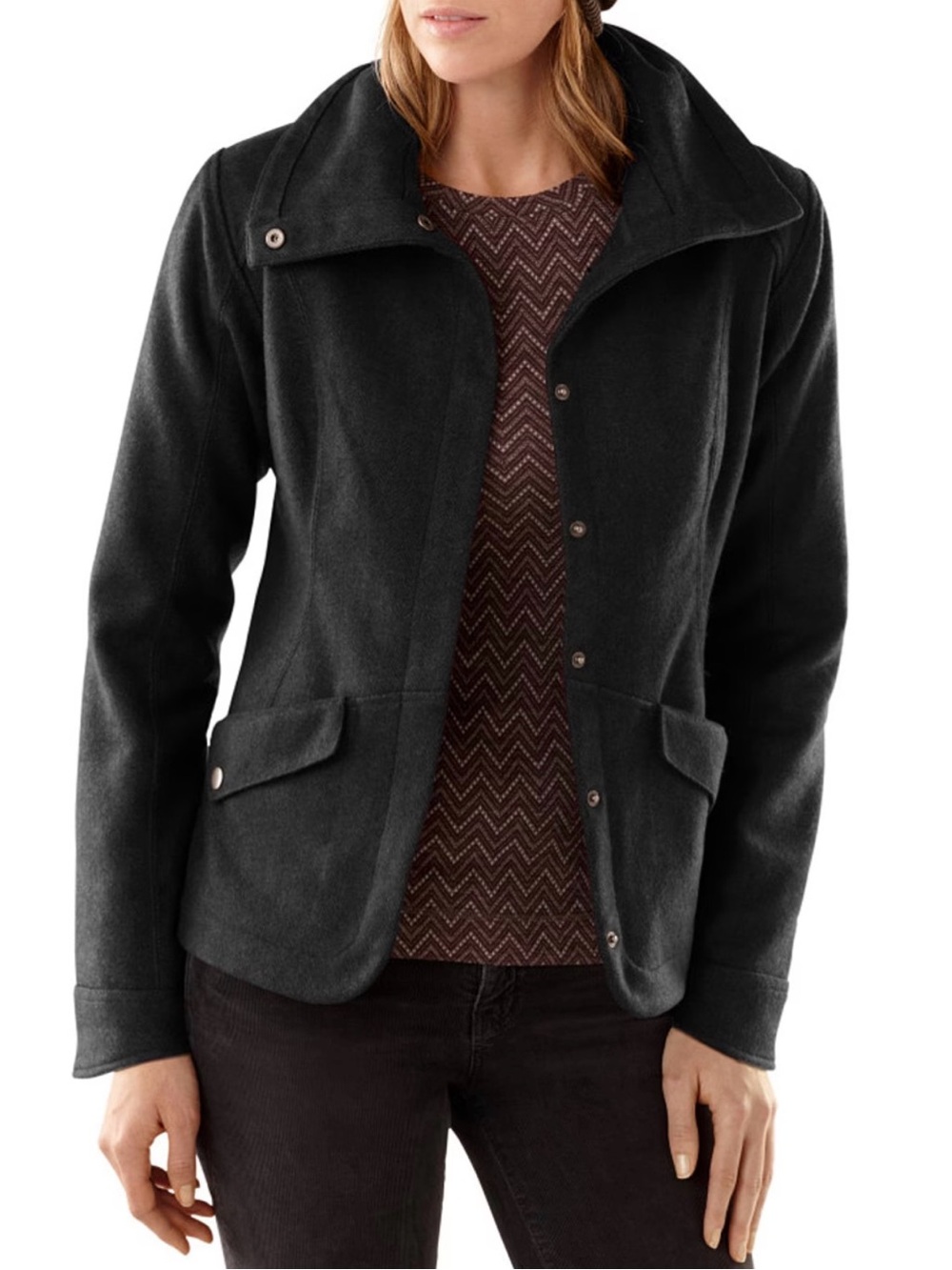 Smartwool Women’s Campbell Creek Gray Wool Herringbone Jacket